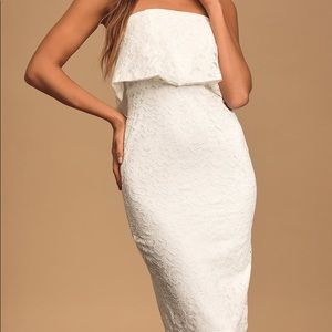 Lulus Strapless Bodycon White Dress